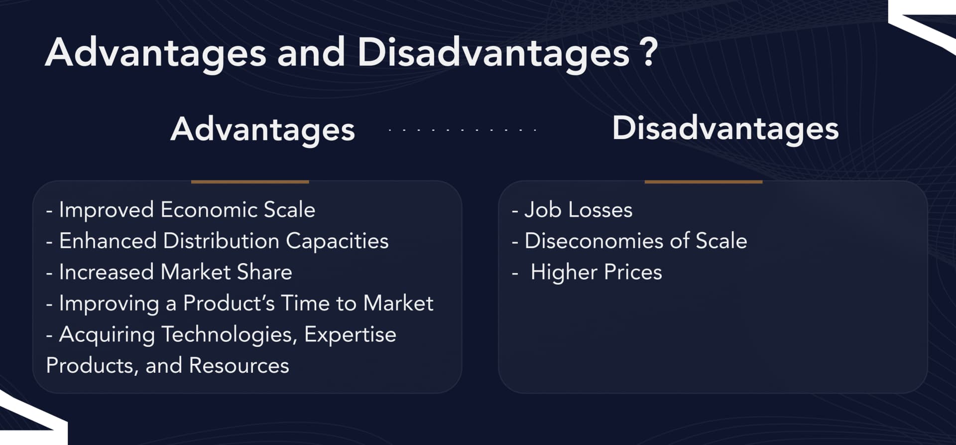 advantages and disadvantages of mergers and acquisitions